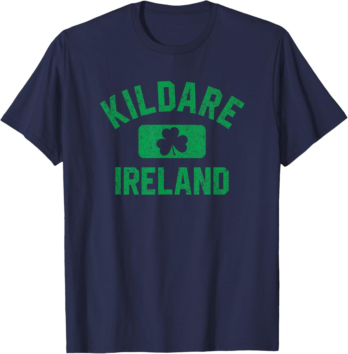 Kildare Ireland Gym Style Distressed Green Print T-Shirt - T-Shirt | Navy