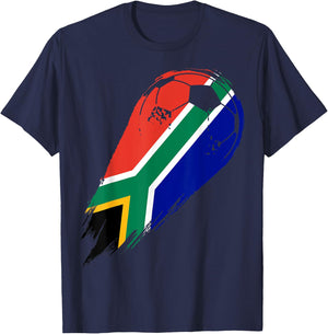 Soccer with country flag of South Africa T-Shirt - T-Shirt | Navy