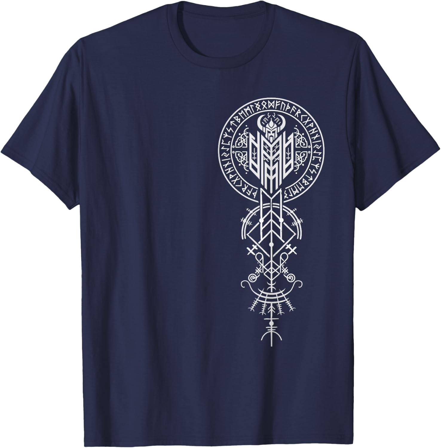 Walhalla Odin Helm Runen Nordischer Kompass Wikinger T-Shirt - T-Shirt | Navy