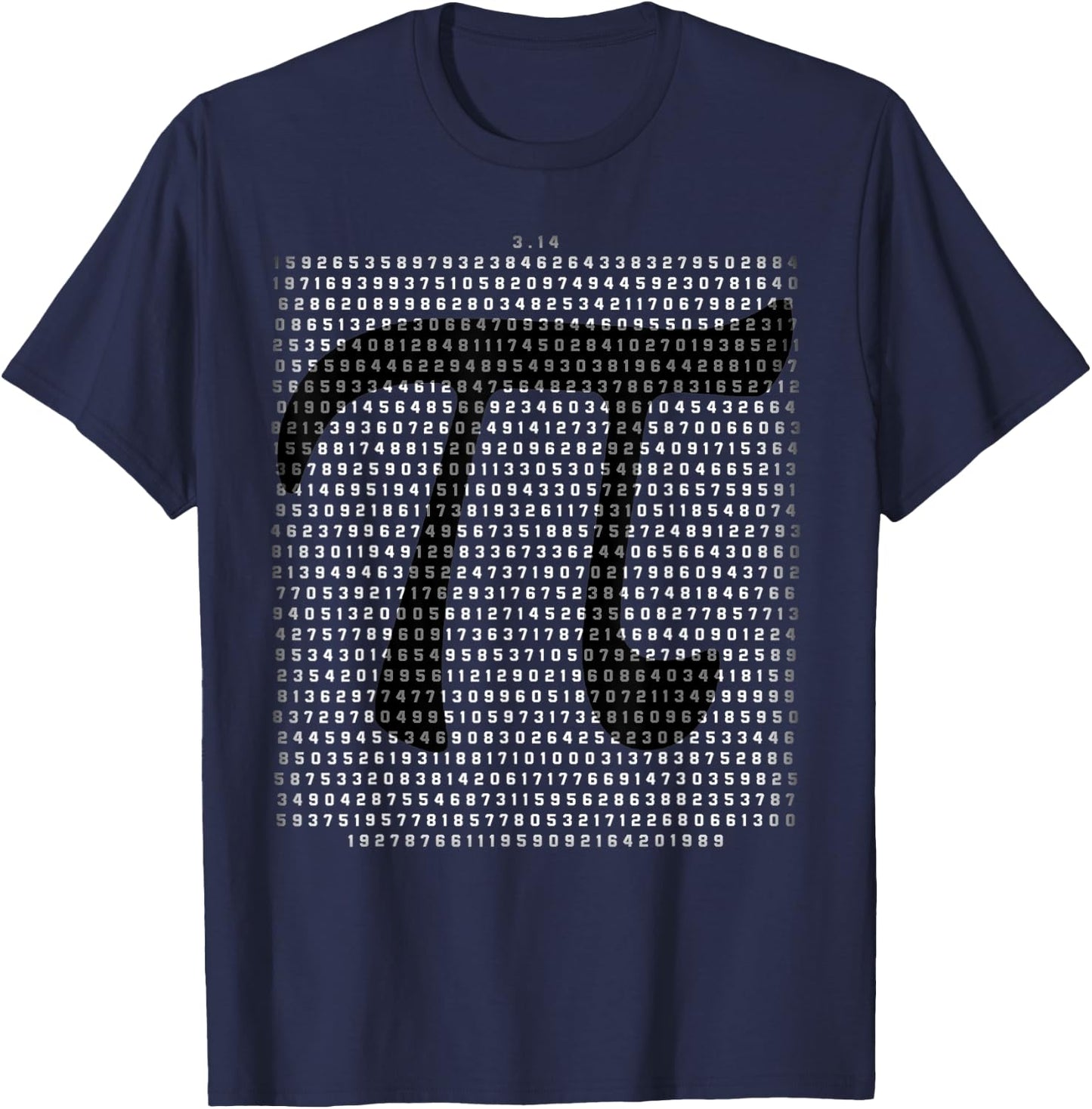 1000 Digits of PI 2023 Pi Day Math Symbol Numbers Fade T-Shirt - T-Shirt | Navy
