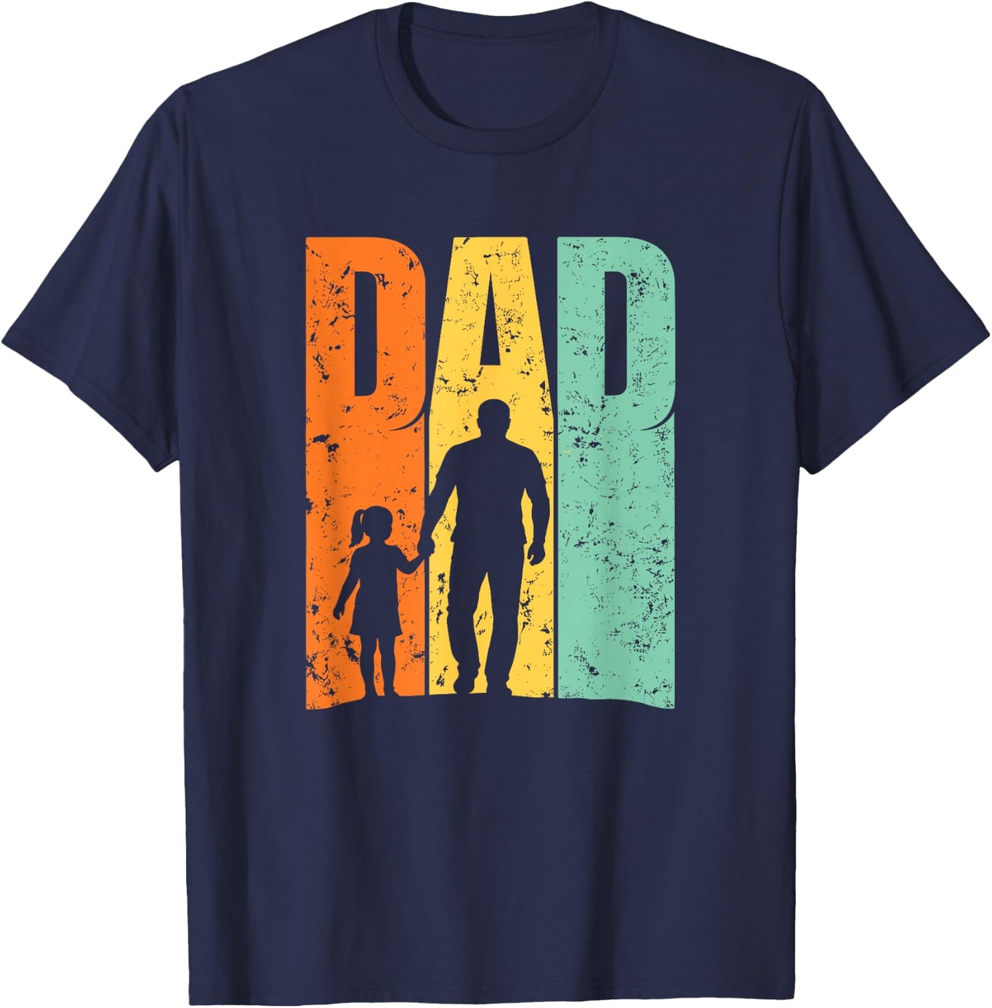 Vintage-Papa-Vater-Tochter-Silhouette T-Shirt - T-Shirt | Navy