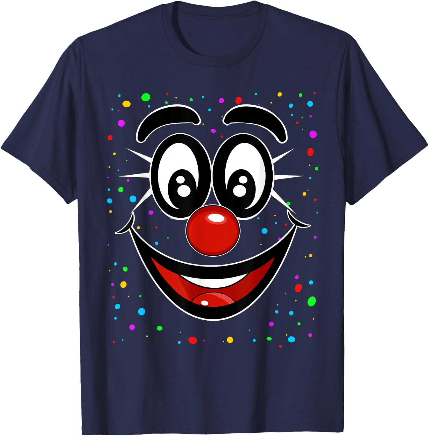 Carnival Clown Face Fancy Dress Costume Outfit Clown , black T-Shirt - T-Shirt | Navy
