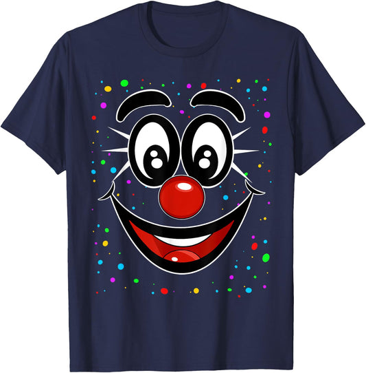 Carnival Clown Face Fancy Dress Costume Outfit Clown , black T-Shirt - T-Shirt | Navy
