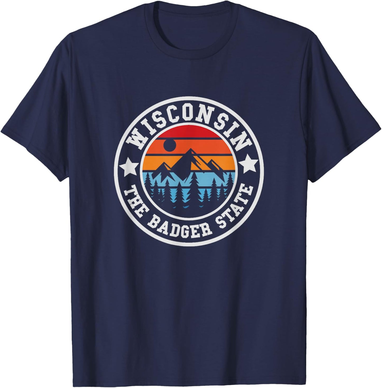 Wisconsin Outdoors - Throwback Design - Classic T-Shirt - T-Shirt | Navy