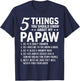 5 Things You Should Know About My Papaw Funny Grandpa T-Shirt - T-Shirt | Navy
