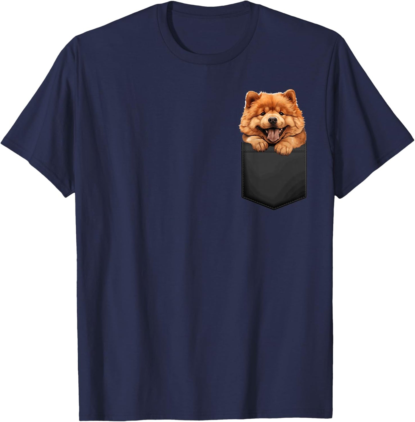 Fonny Chow Chow Puppy in a Pocket Pet Lover T-Shirt - T-Shirt | Navy