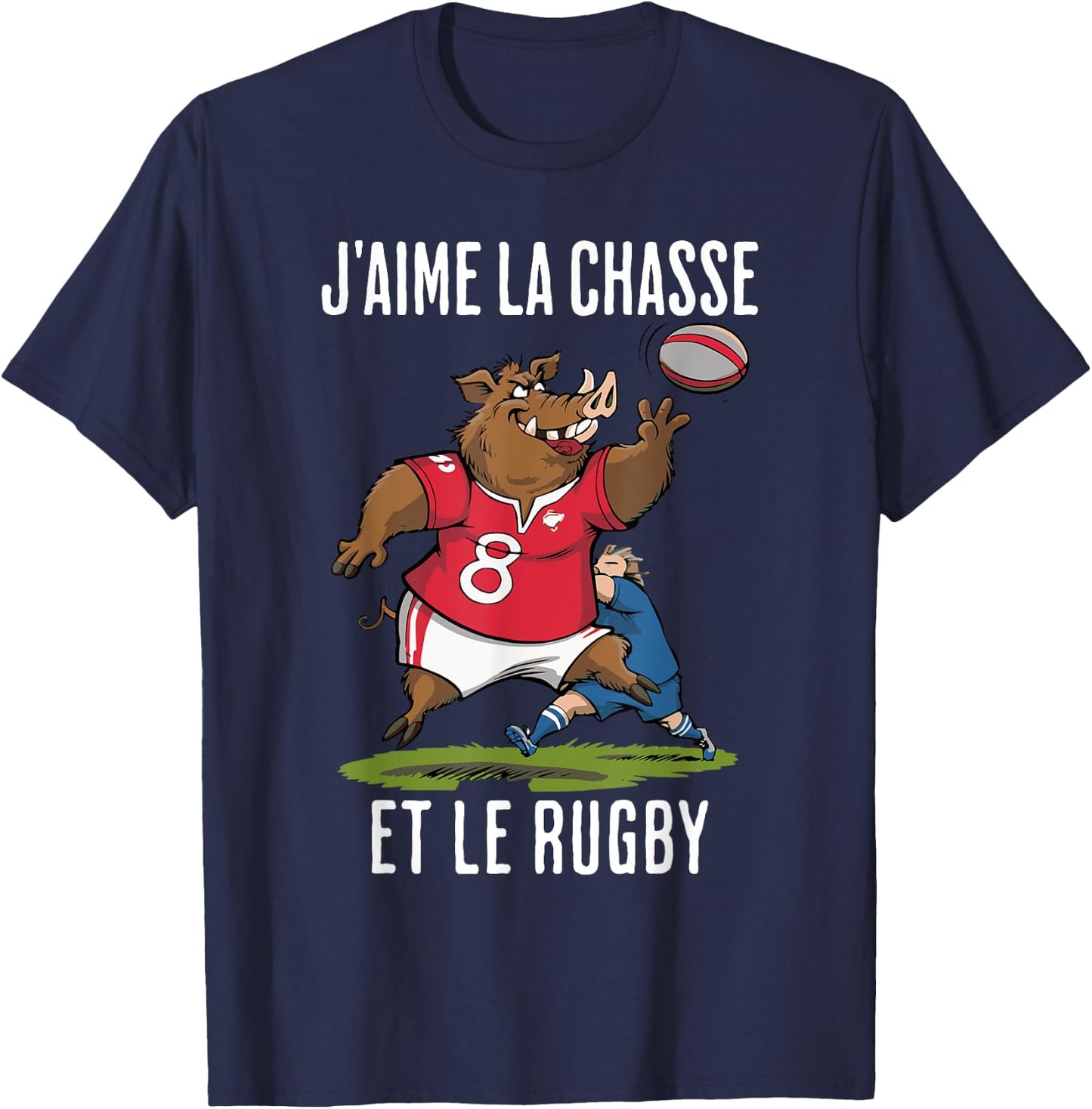 Homme Fier Chasseur et rugbyman dans l'âme T-Shirt - T-Shirt | Navy