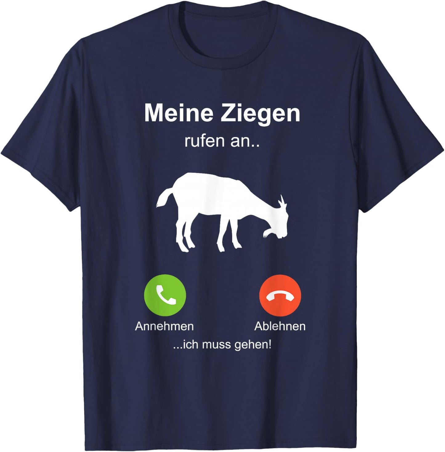 with German Text "Meine Goat" [My Goat], black T-Shirt - T-Shirt | Navy