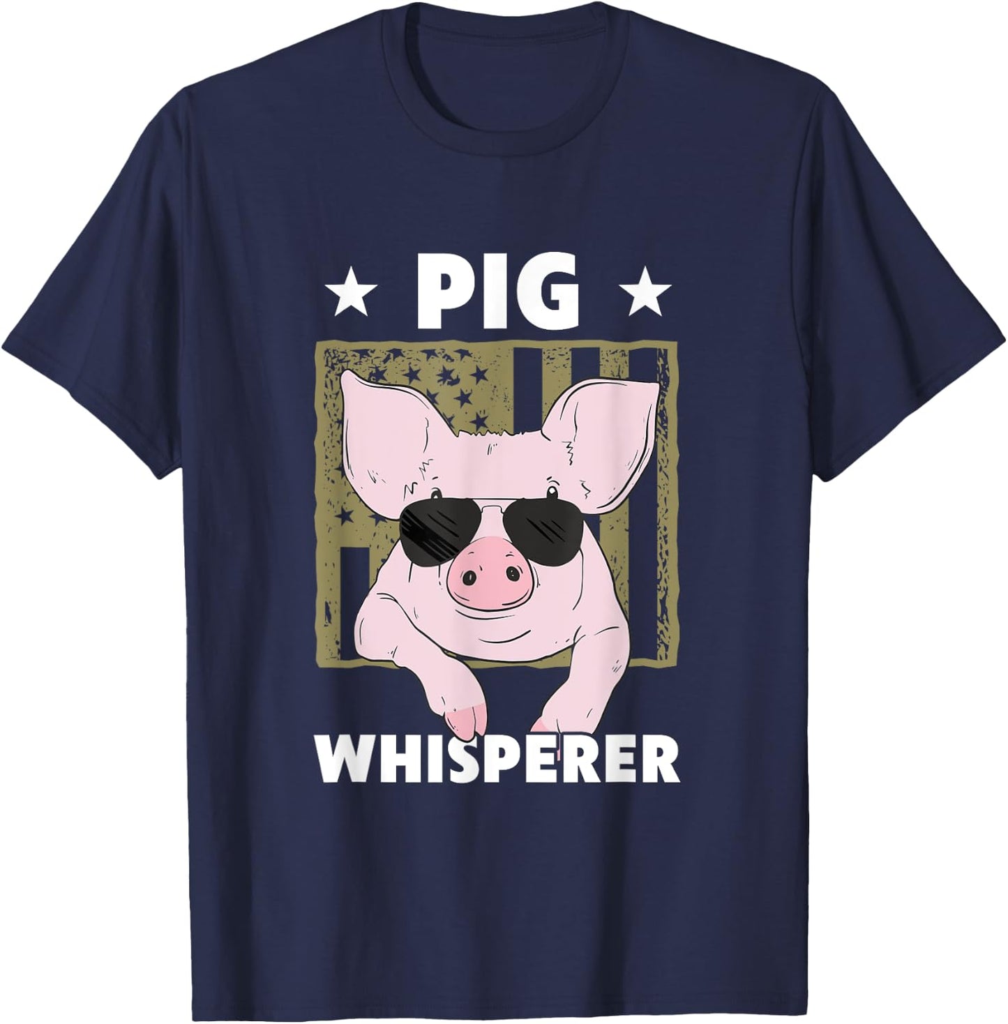 Pig Whisperer Funny Pig Design Hog Farmer T-Shirt - T-Shirt | Navy