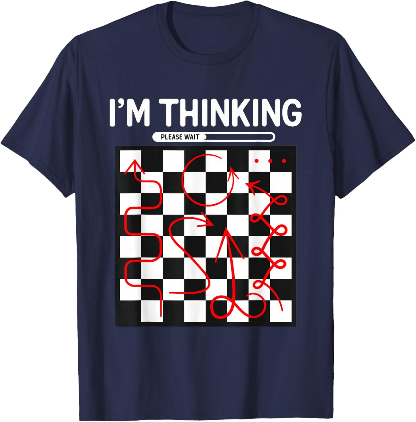 I Think Chess Clothing Funny Chess , black T-Shirt - T-Shirt | Navy