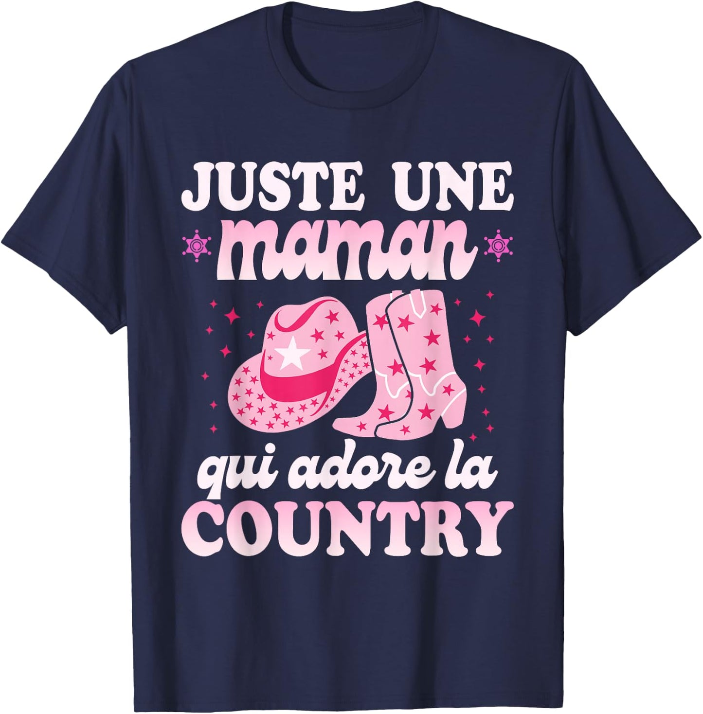Western Woman Mom Dance Country , Black, S T-Shirt - T-Shirt | Navy