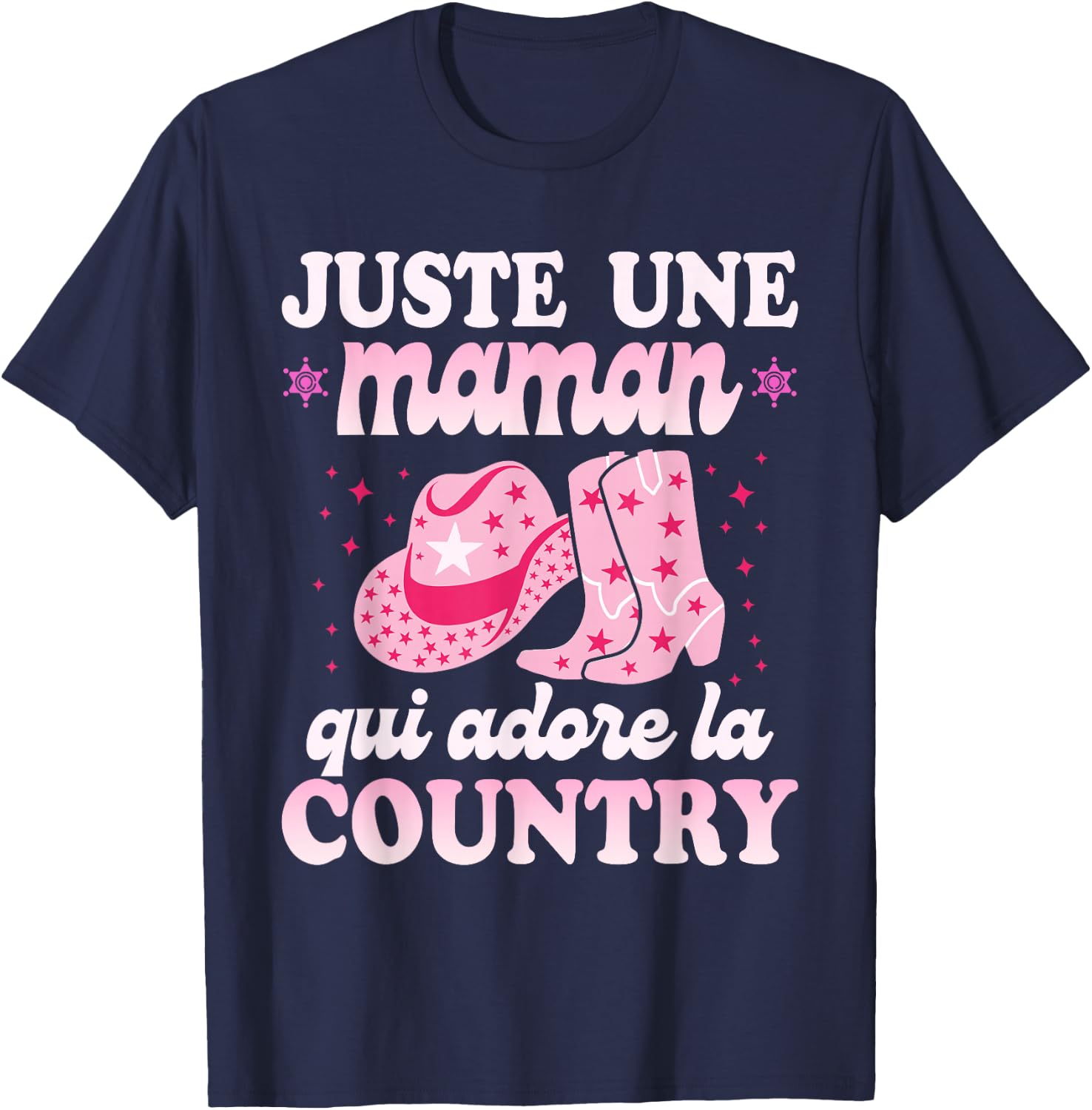 Western Woman Mom Dance Country , Black, S T-Shirt - T-Shirt | Navy
