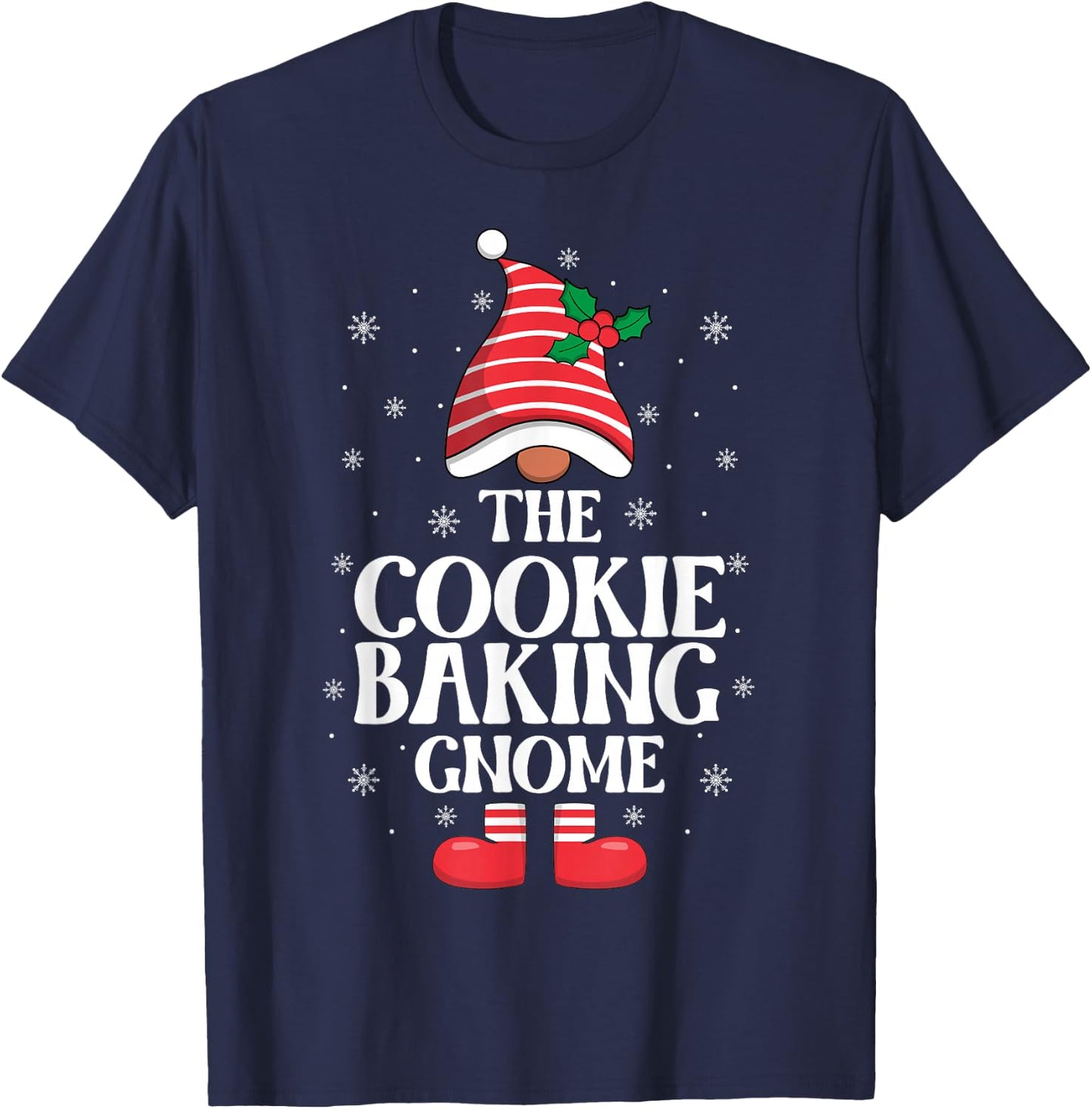 Cookie Baking Gnome Christmas Family Matching Group Xmas T-Shirt - T-Shirt | Navy