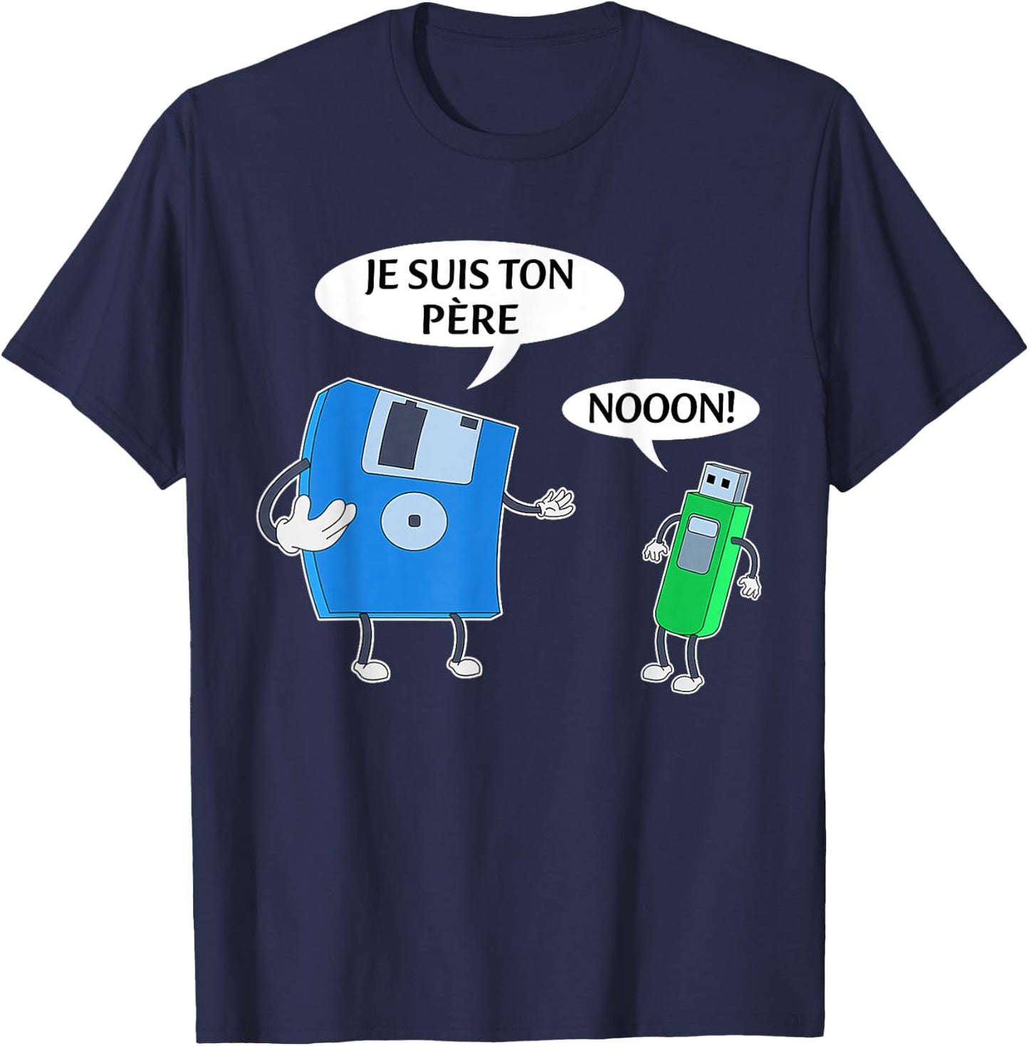 It's funny, I'm your father, the geek of USB sticks and d , Black, S T-Shirt - T-Shirt | Navy