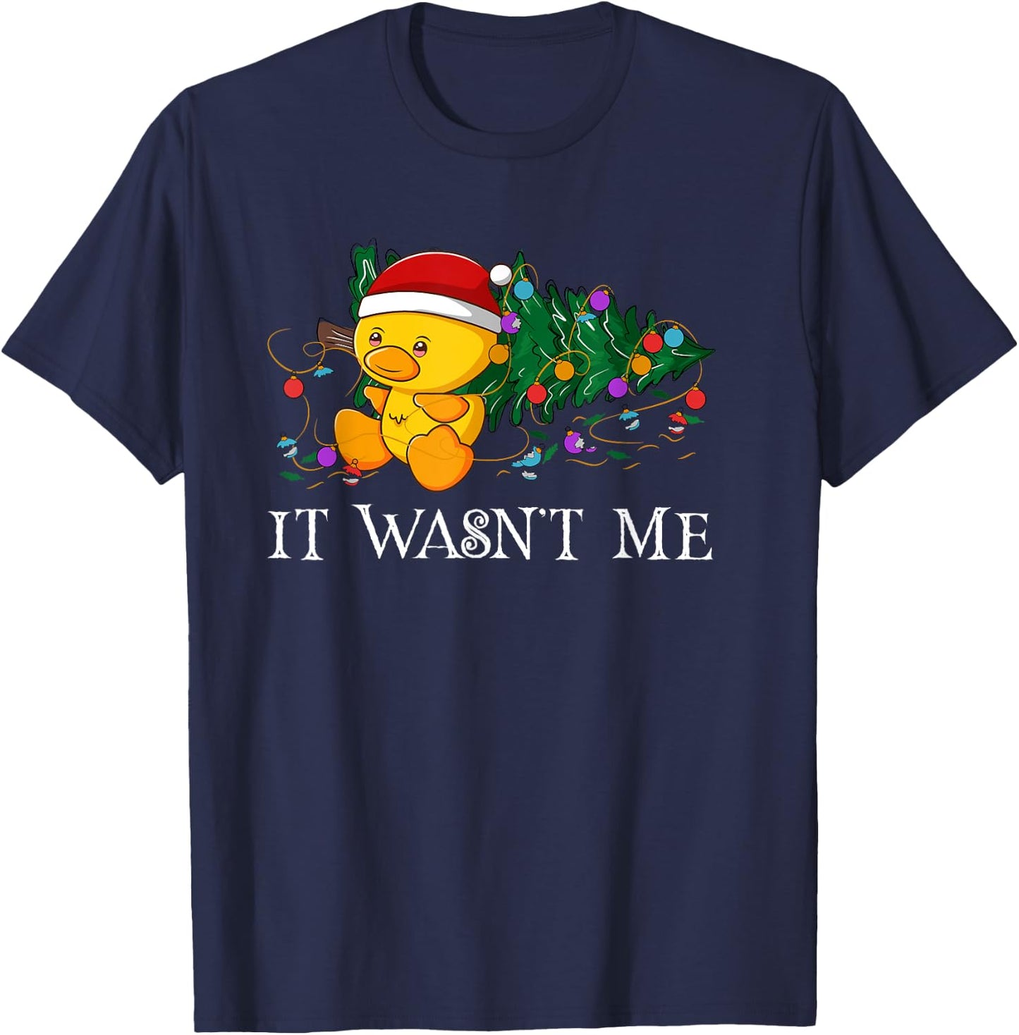 Rubber Duck Christmas Gifts for Family Xmas Rubber Duck - -Adults/Kids - Black - Short Sleeve - U-Neck - Small - Classic Fit - Modern - Cartoon - Christmas - Casual - SHIRT T-Shirt - T-Shirt | Navy
