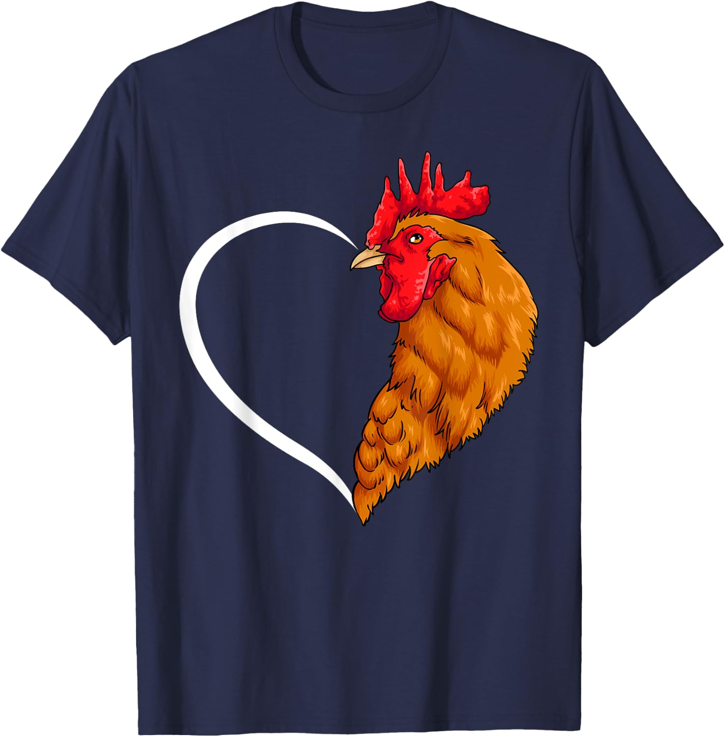 Chicken Shirts Girls Kids Heart Cute Chicken T-Shirt - T-Shirt | Navy