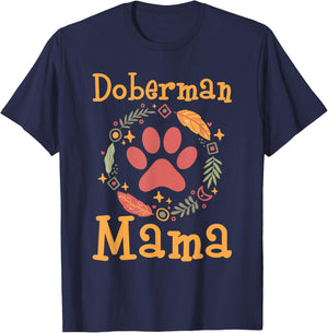 Doberman Mama - Mother's Day Dobie Canine Dog Lover Puppy T-Shirt - T-Shirt | Navy