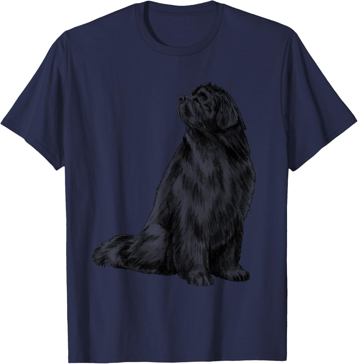Newfoundland Dog Gifts Sitting Newfie Dog Newfoundland T-Shirt - T-Shirt | Navy