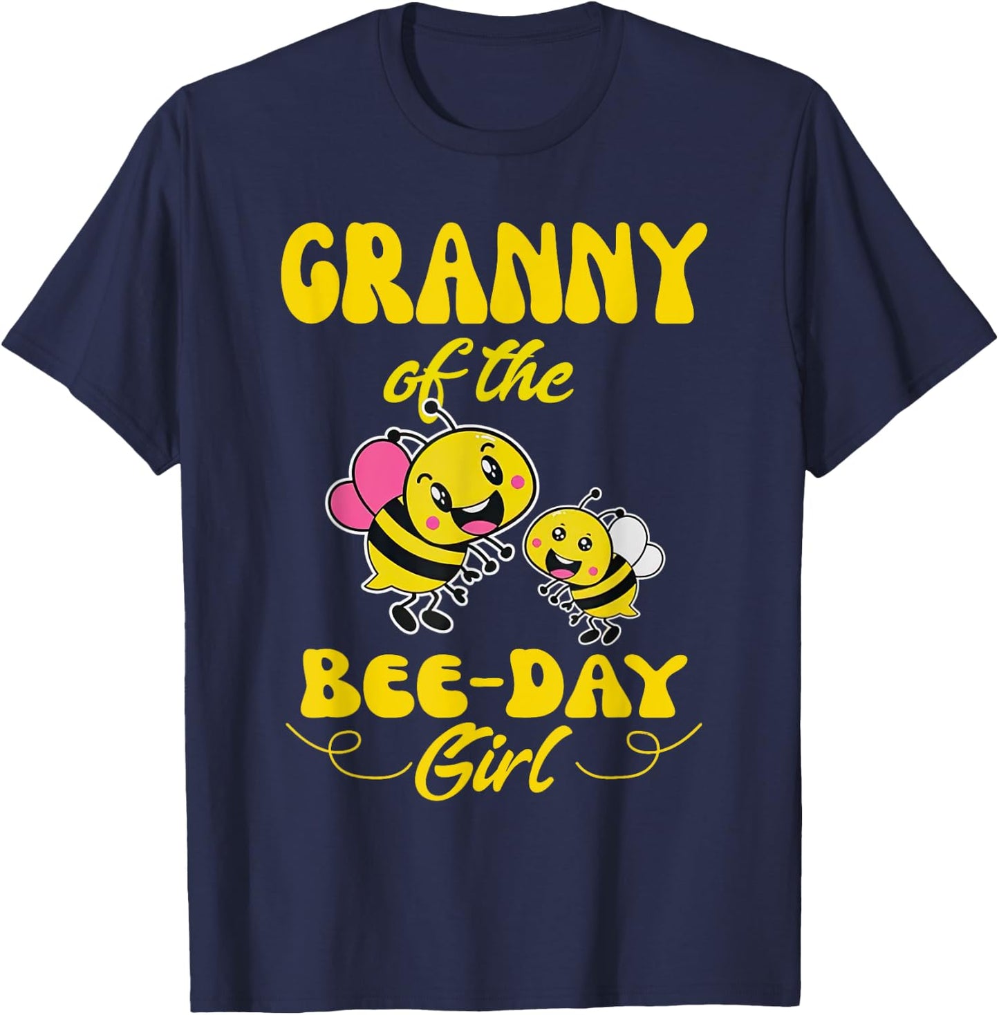 Granny Of The Bee Day Girl Fathers Day Matching Birthday T-Shirt - T-Shirt | Navy