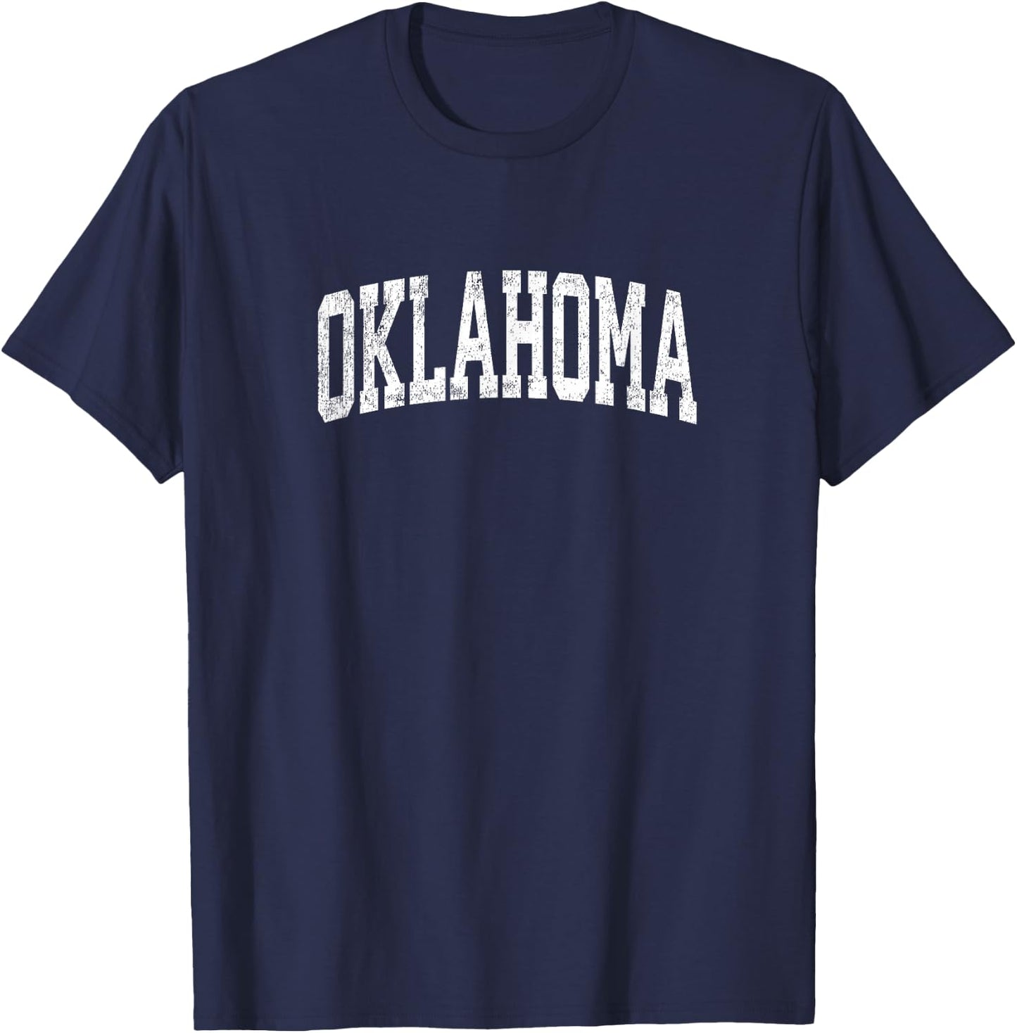 Oklahoma OK Vintage Athletic Sports Design T-Shirt - T-Shirt | Navy