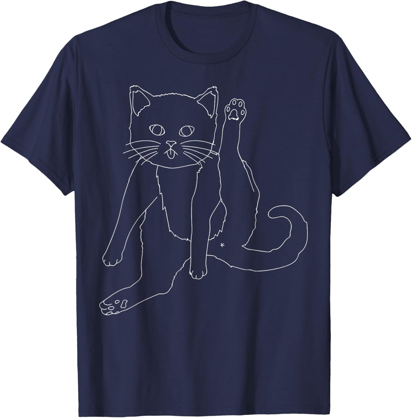 Cat Licking Butt , Funny Cat Butts T-Shirt - T-Shirt | Navy