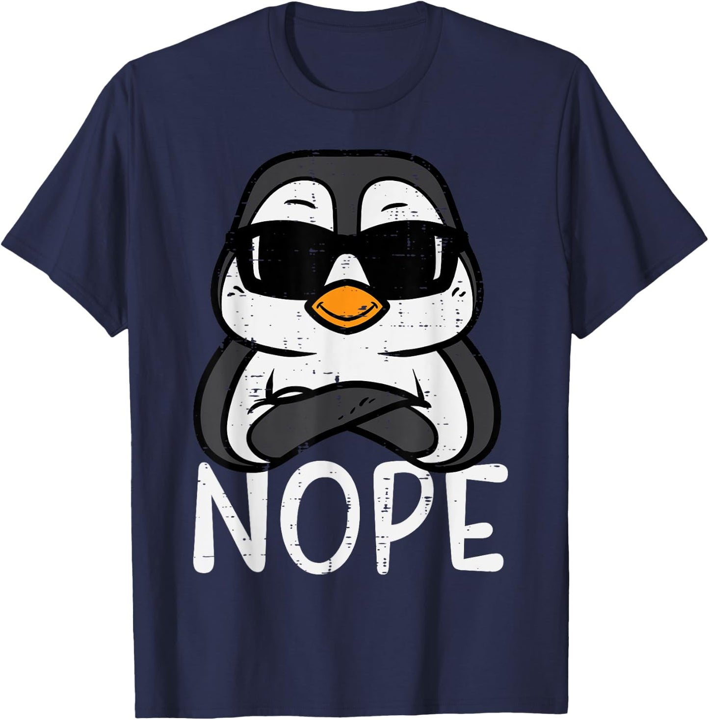 Penguin Nope Sunglasses Cool Boys Kids Toddler Men Women T-Shirt - T-Shirt | Navy