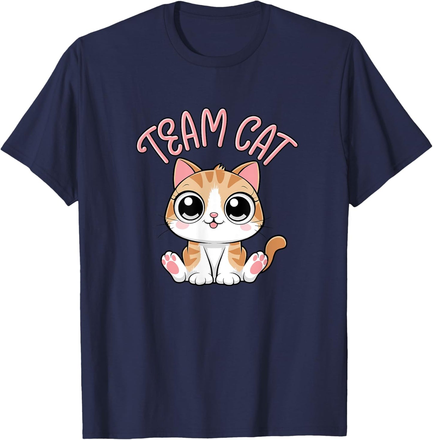 Team Cat, Cute Cat, Team Cat Kawaii, Adorable Style T-Shirt - T-Shirt | Navy