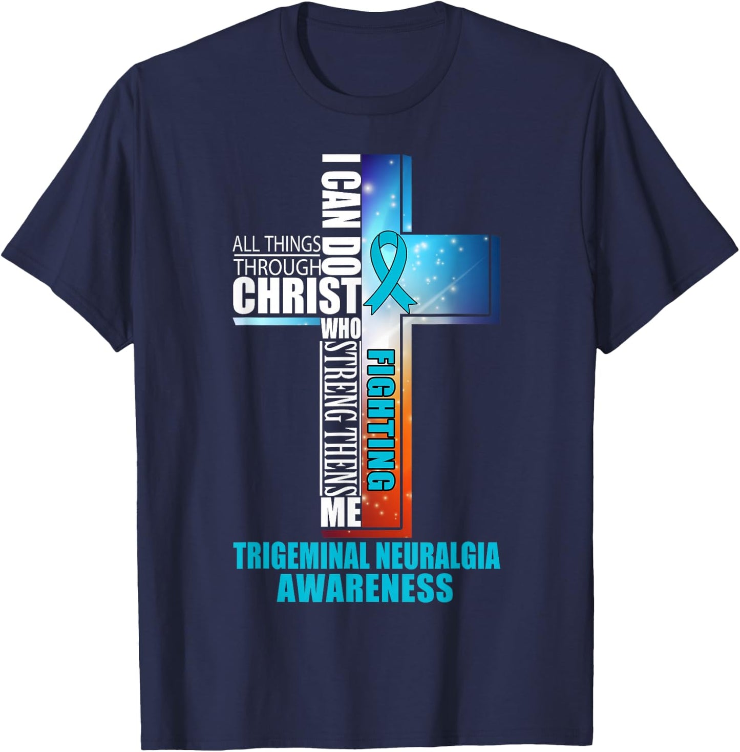 Trigeminal Neuralgia Warrior Awareness Shirt Men T-Shirt - T-Shirt | Navy