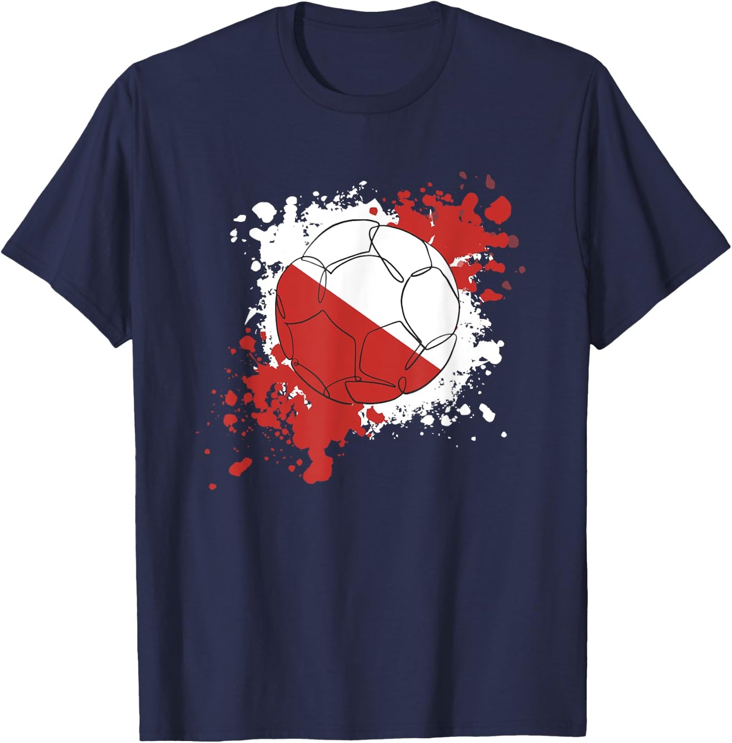 Soccer Ball With The Flag Of Poland T-Shirt - T-Shirt | Navy