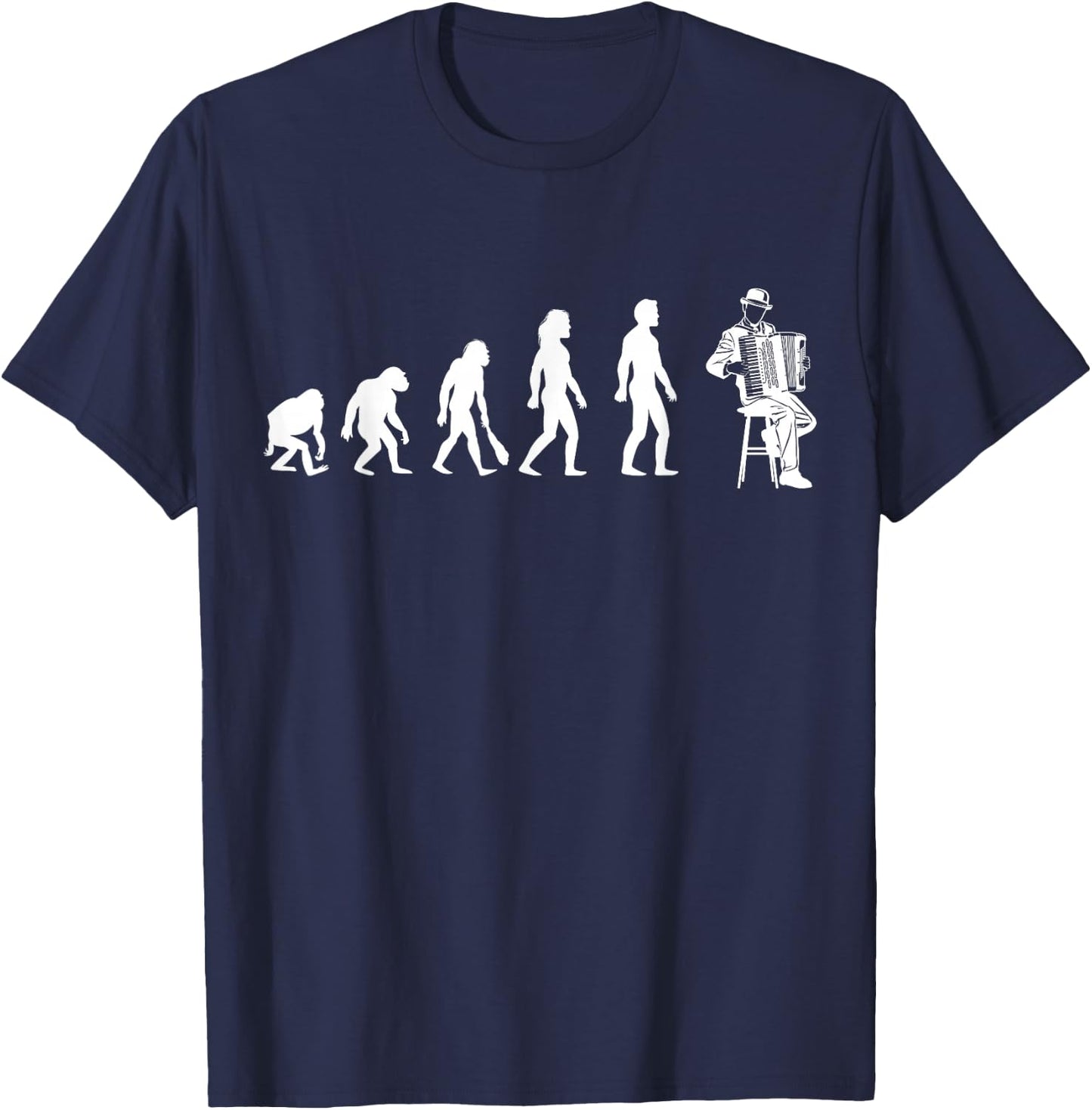 Accordeon Evolution Passion Men Women Child , Black, S T-Shirt - T-Shirt | Navy
