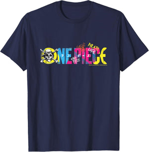 Children's One Piece Anime Pirate Life Straw Hat Pirate Logo Children's , black T-Shirt - T-Shirt | Navy