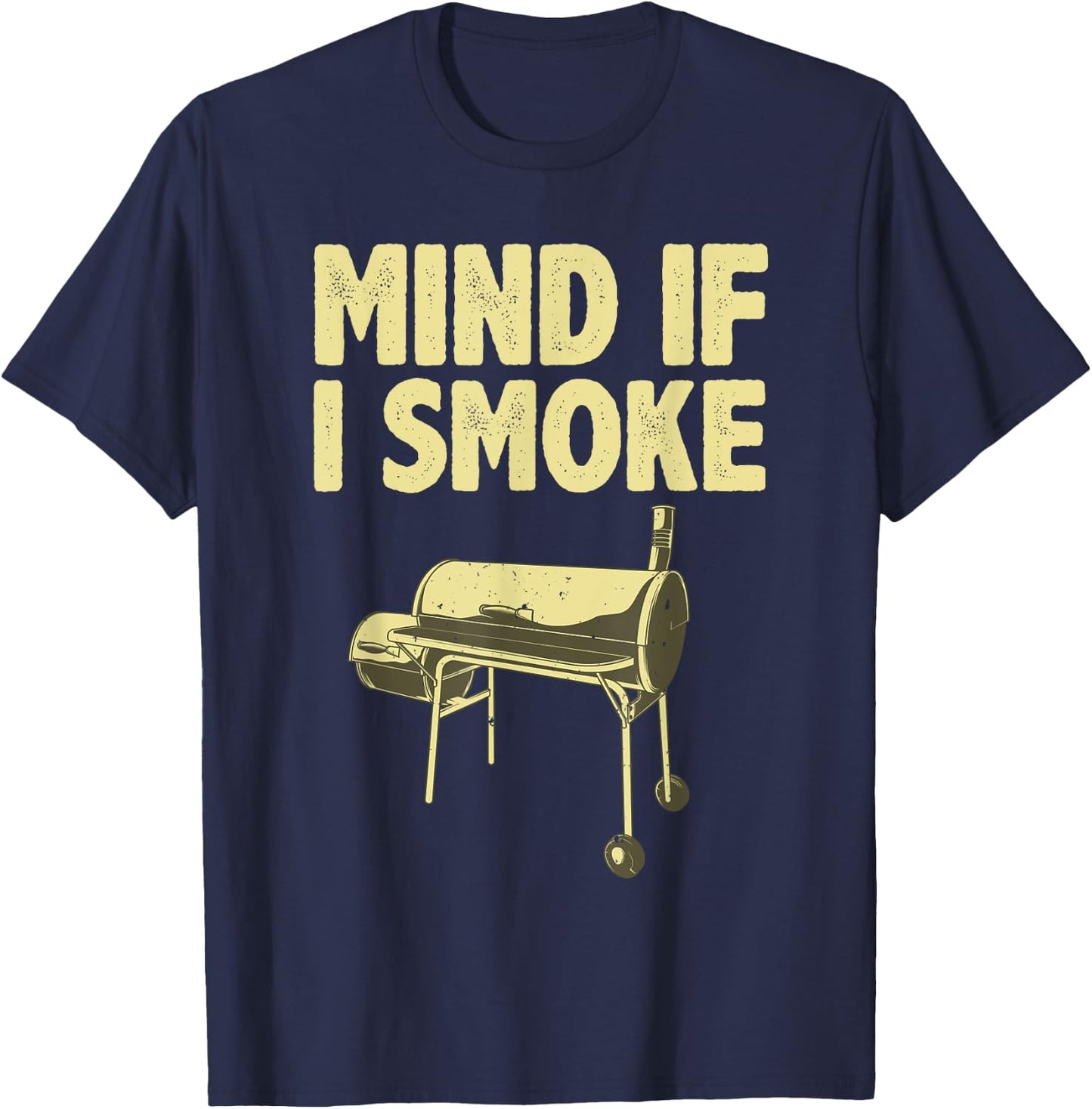 Funny BBQ Art Women Grilling Meat Smoking Barbecue T-Shirt - T-Shirt | Navy