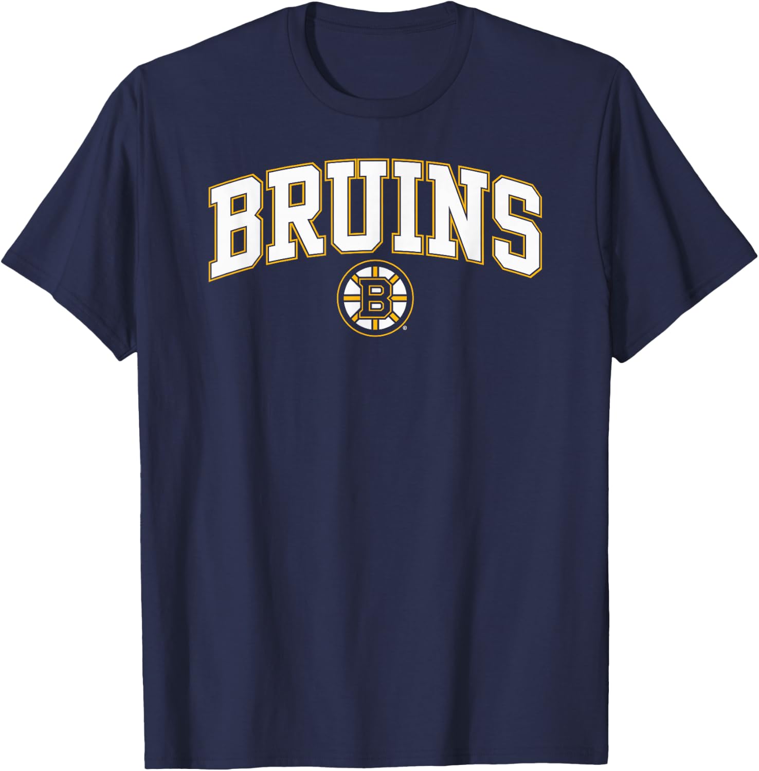 Boston Bruins Arch Over Black Officially Licensed T-Shirt - T-Shirt | Navy