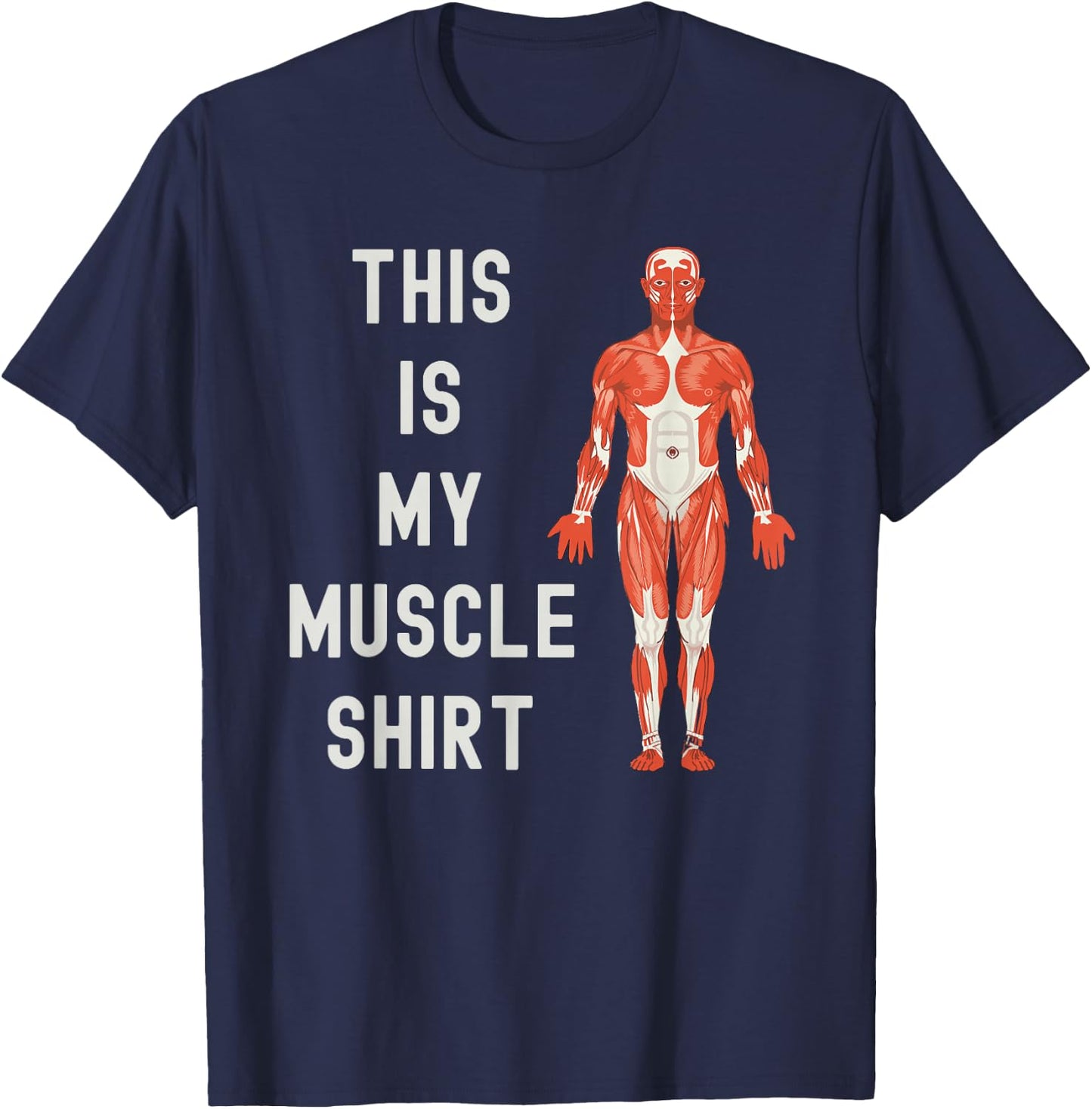 This Is My Muscle Shirt - Geeky Workout, Weight Lifting T-Shirt - T-Shirt | Navy
