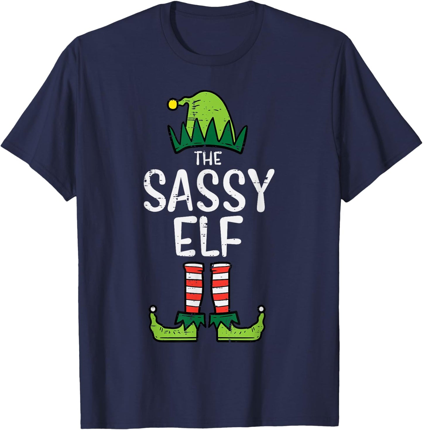 Sassy Elf Xmas Matching Christmas For Family T-Shirt - T-Shirt | Navy