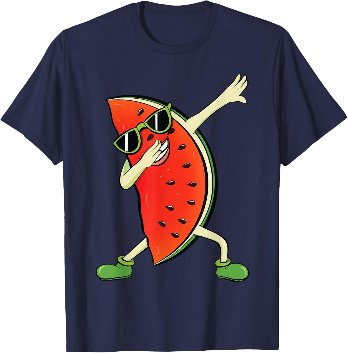 Dabbing Watermelon | Kawaii Melon Summer Fruit lover Gift Women Kids T-Shirt - T-Shirt | Navy