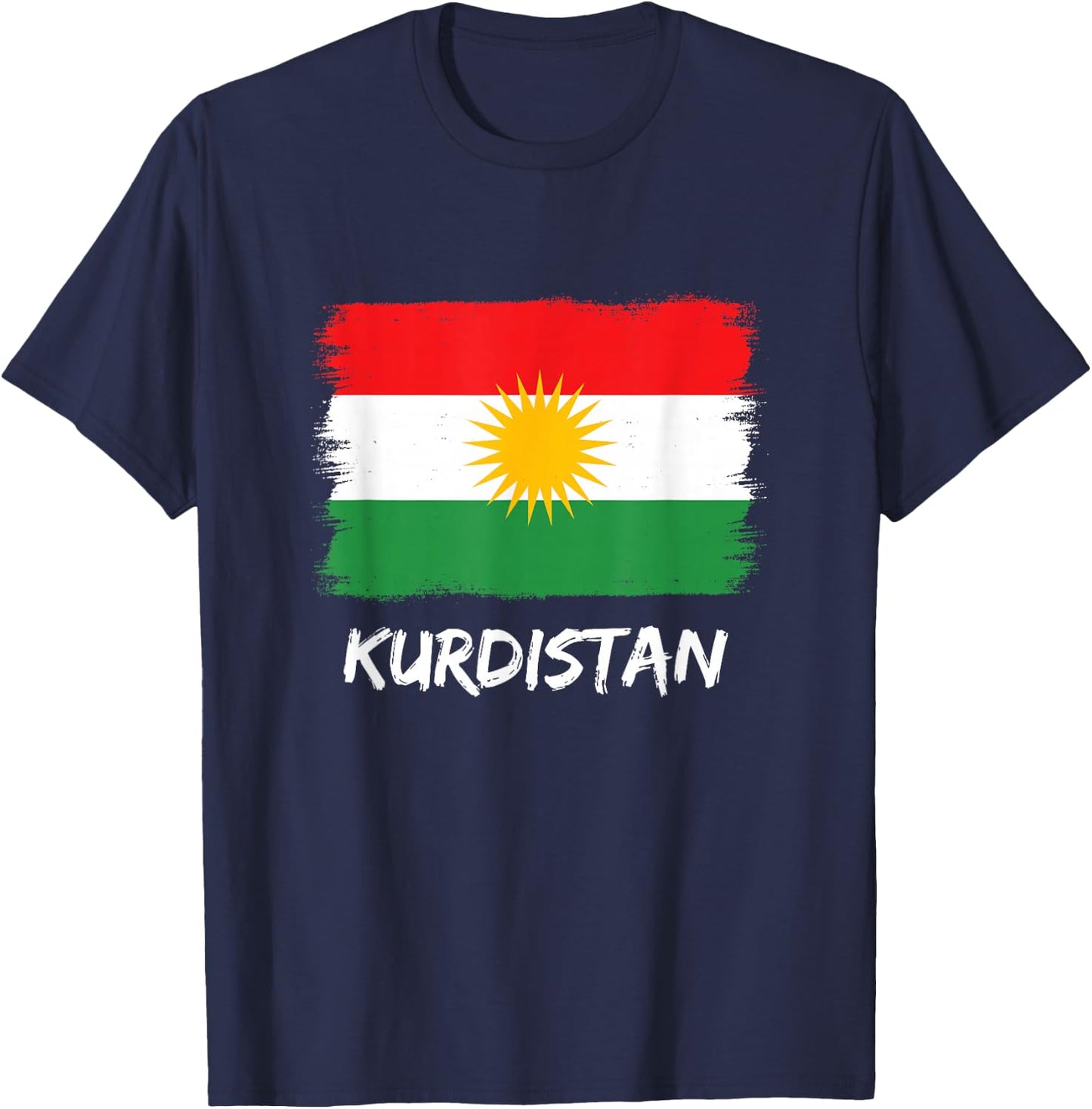 Kurdistan Flag , black T-Shirt - T-Shirt | Navy