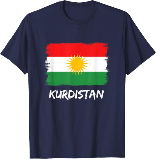 Kurdistan Flag , black T-Shirt - T-Shirt | Navy