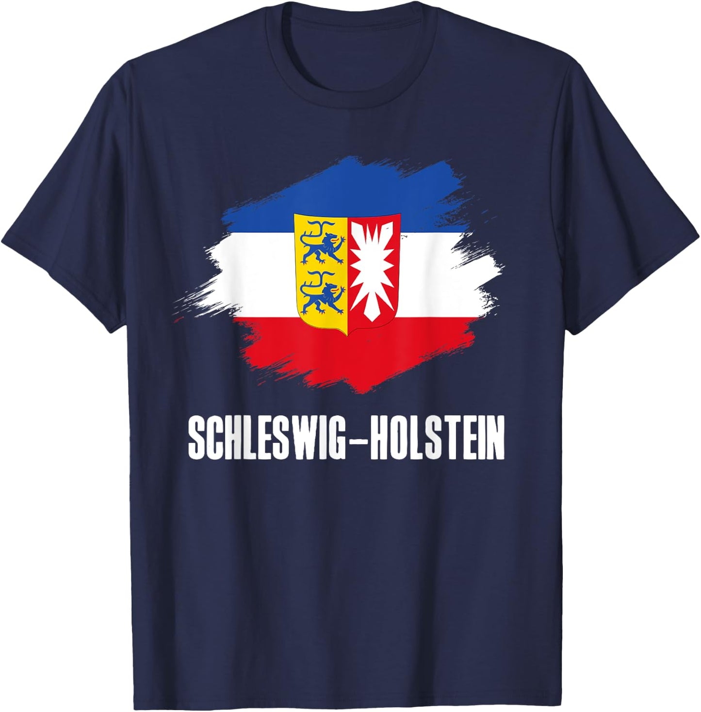 Schleswig-Holstein Flagge Bundesländerflagge Kiel T-Shirt - T-Shirt | Navy