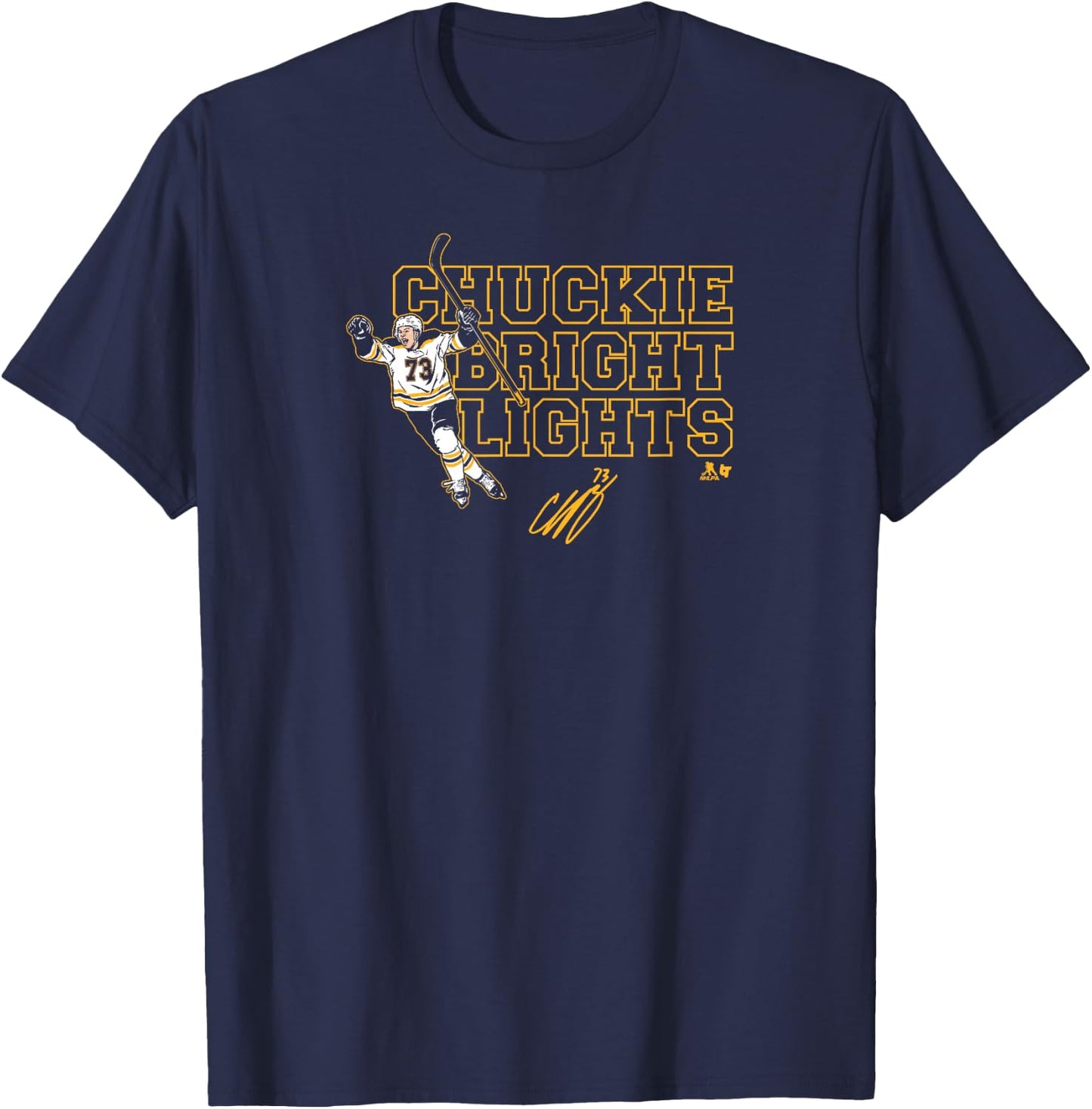 Charlie McAvoy - Chuckie Bright Lights - Boston Hockey T-Shirt - T-Shirt | Navy