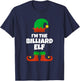 Funny The Billiard Elf Christmas Xmas Pool Player T-Shirt - T-Shirt | Navy