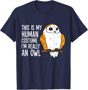 This Is My Human Costume I'm Really An Owl T-Shirt - T-Shirt | Navy