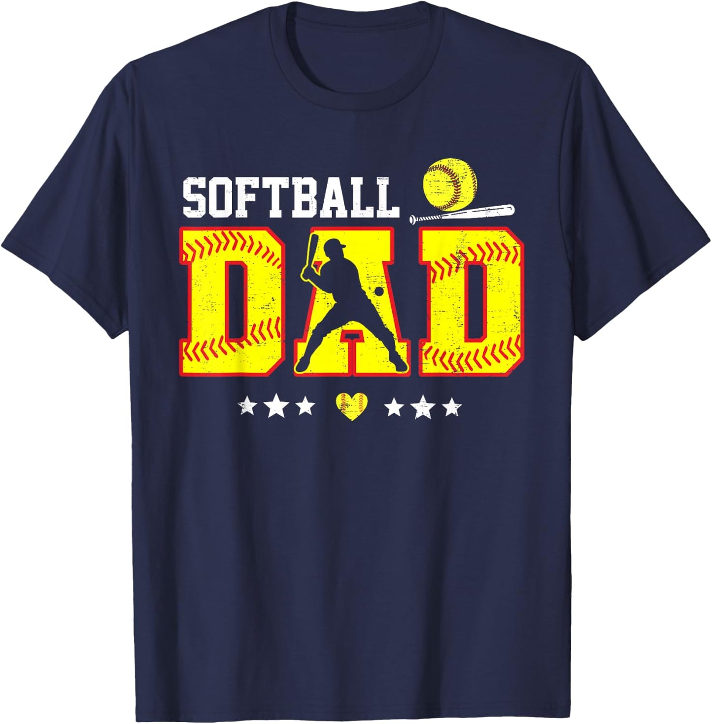 Softball Dad Father's Day Sport Coach Dad Father Daddy Men T-Shirt - T-Shirt | Navy