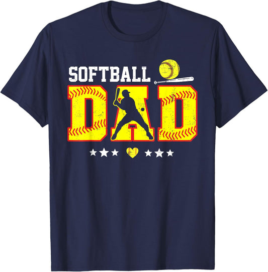 Softball Dad Father's Day Sport Coach Dad Father Daddy Men T-Shirt - T-Shirt | Navy