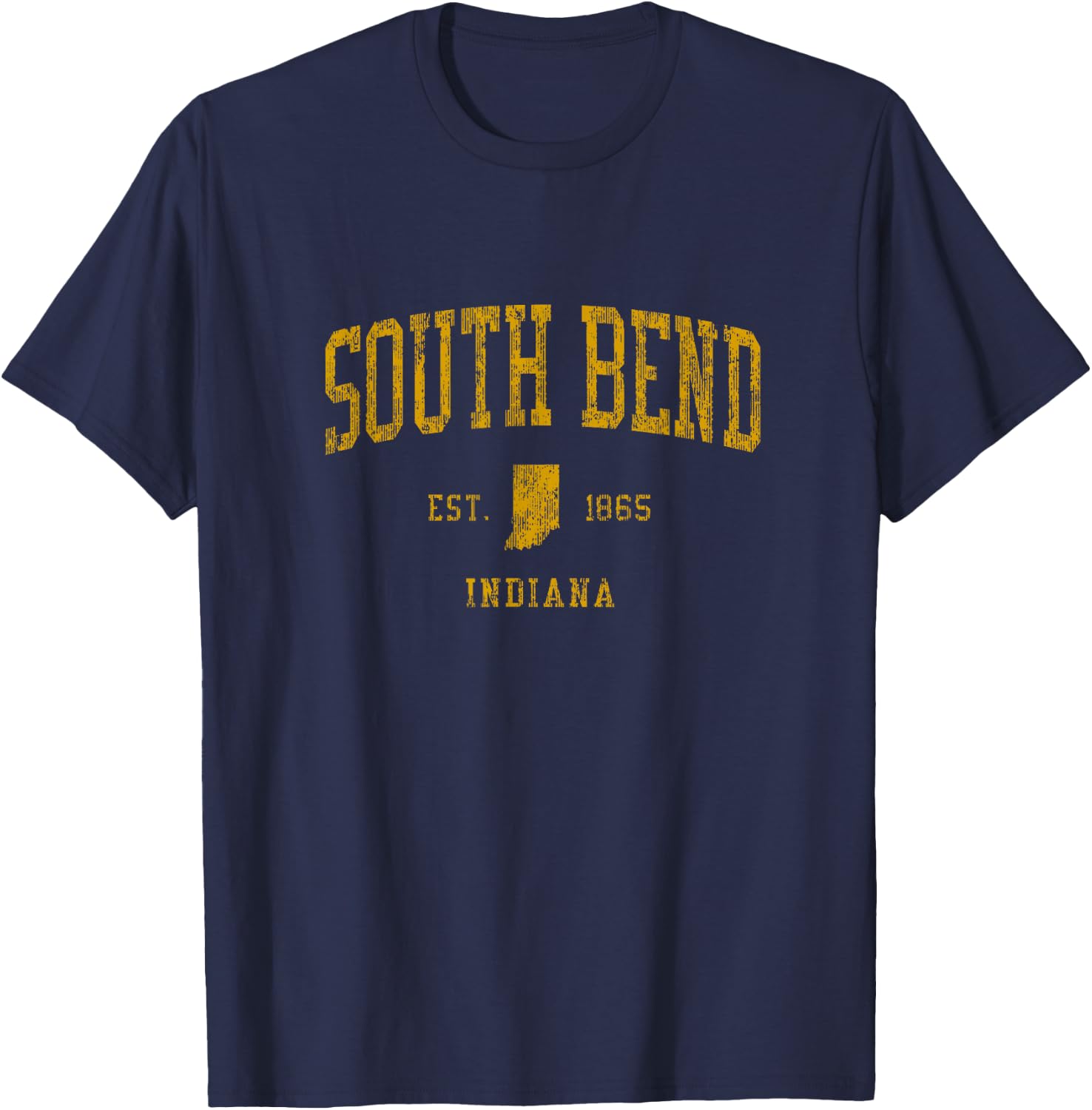 South Bend Indiana IN Vintage Athletic Sports Design T-Shirt - T-Shirt | Navy
