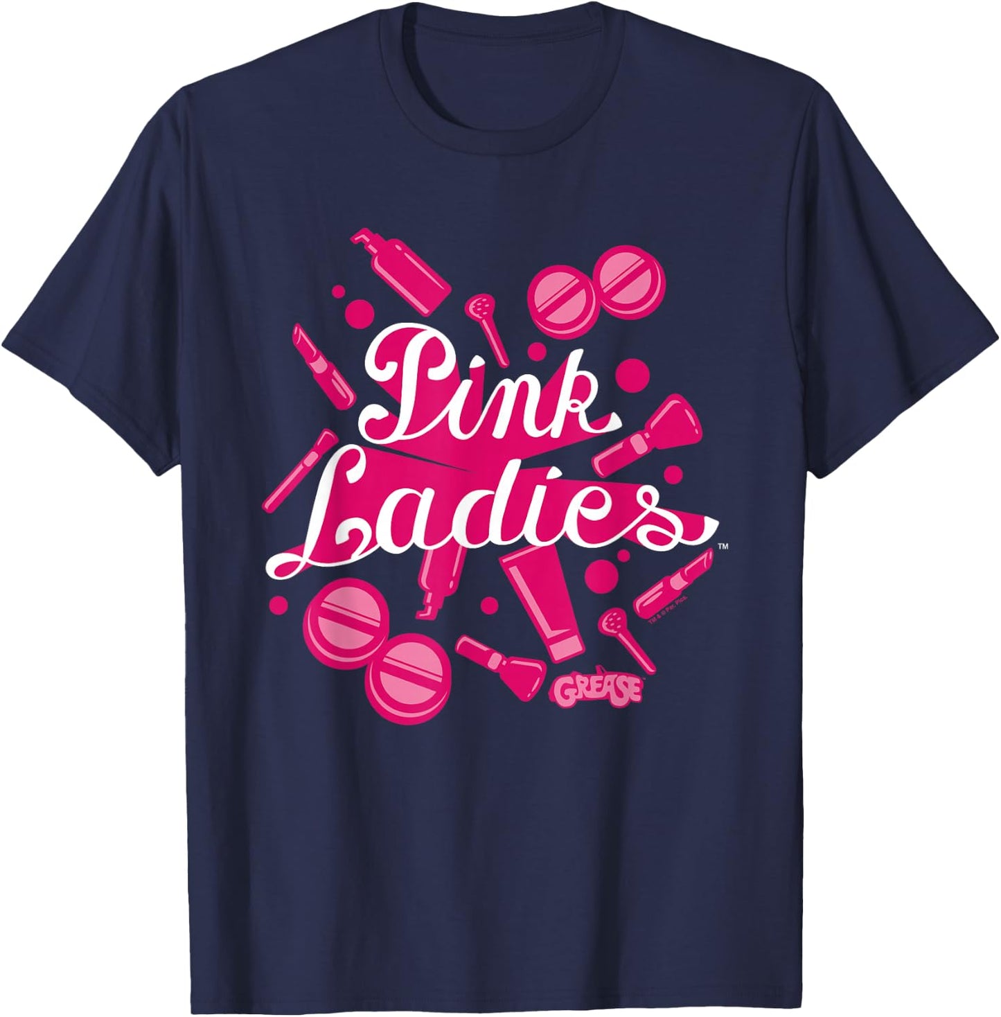 Grease Pink Ladies Accessories, Black, S T-Shirt - T-Shirt | Navy
