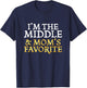 I'm The Middle and Mom's Favorite - Funny Sibling T-Shirt - T-Shirt | Navy