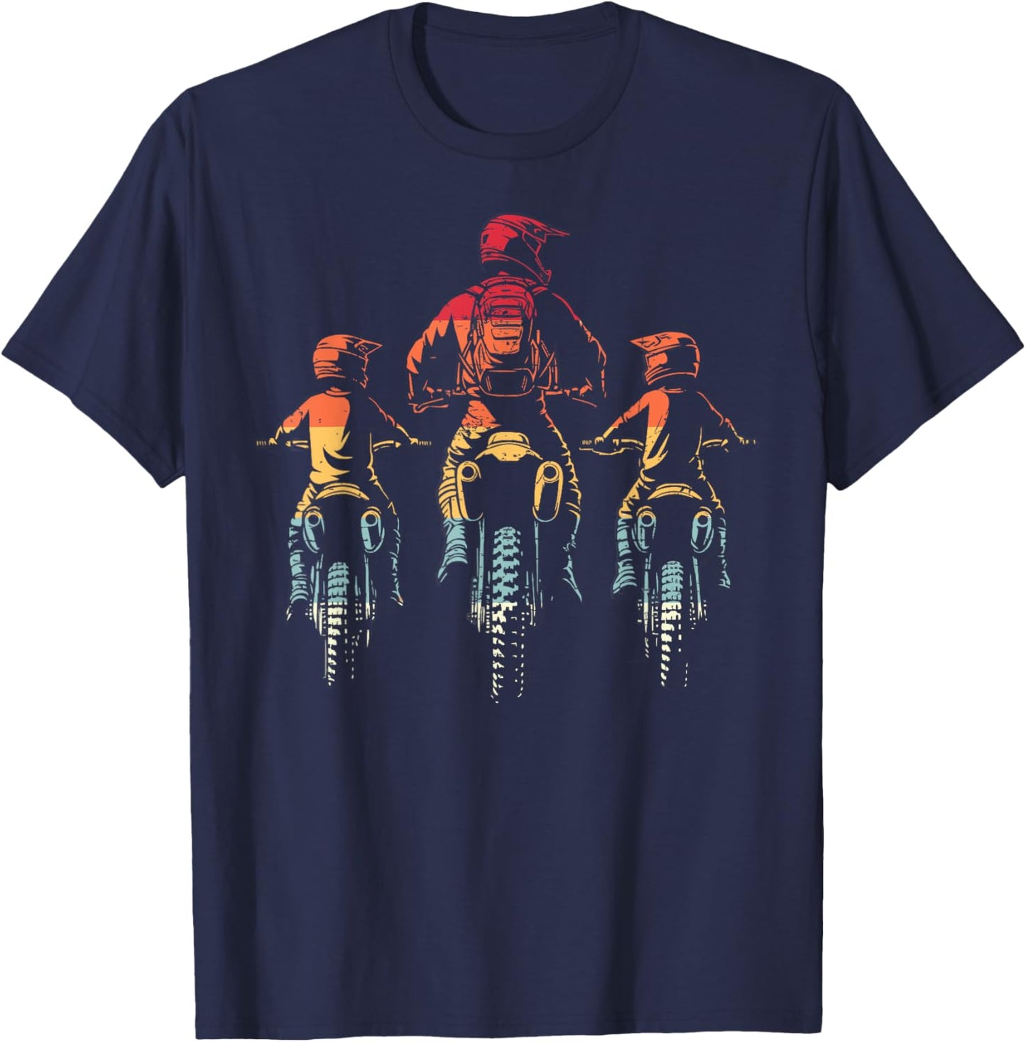 Dad Motocross Lover Father's Day MotoDad of 2 Kids T-Shirt - T-Shirt | Navy