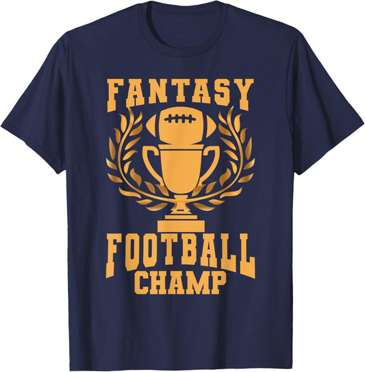 Fantasy Football Championship Trophy Winner 1st Place FFL T-Shirt - T-Shirt | Navy