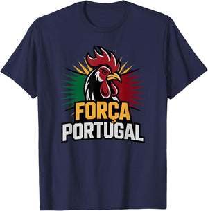 Proud Sempre FORÇA Portugal Country Favorite Cheer Game Day T-Shirt - T-Shirt | Navy